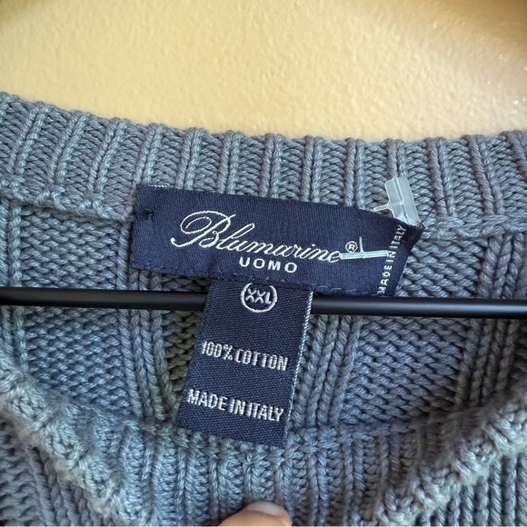 Blumarine Gray Cable Knit Crewneck Sweater Size XXL - Picture 2 of 6